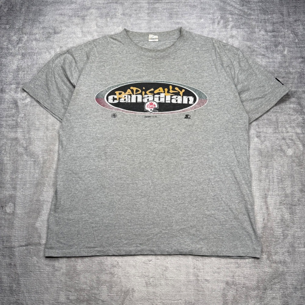 VTG CFL Shirt Mens Large Gray 1996 Our Balls Are Bigger Funny Starter Football
